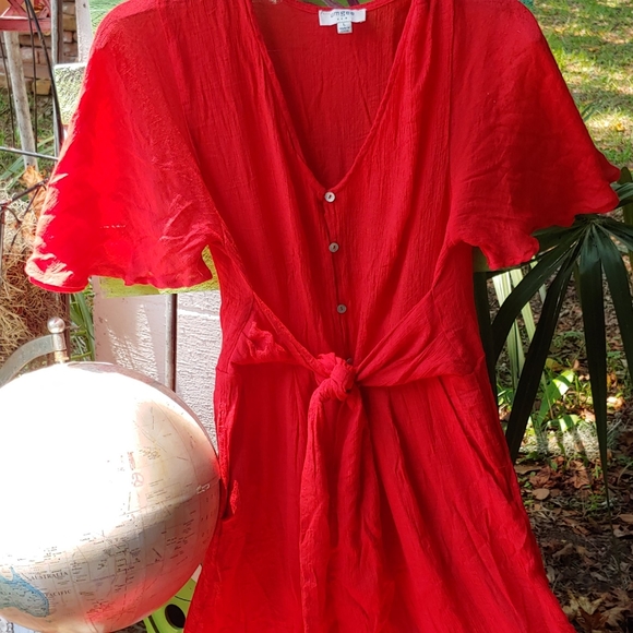 Umgee - Red flowy jumpsuit; BOHO - Picture 2 of 7